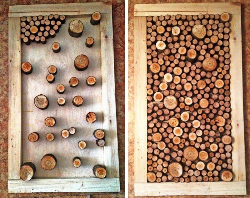 Панно из деревянных спилов