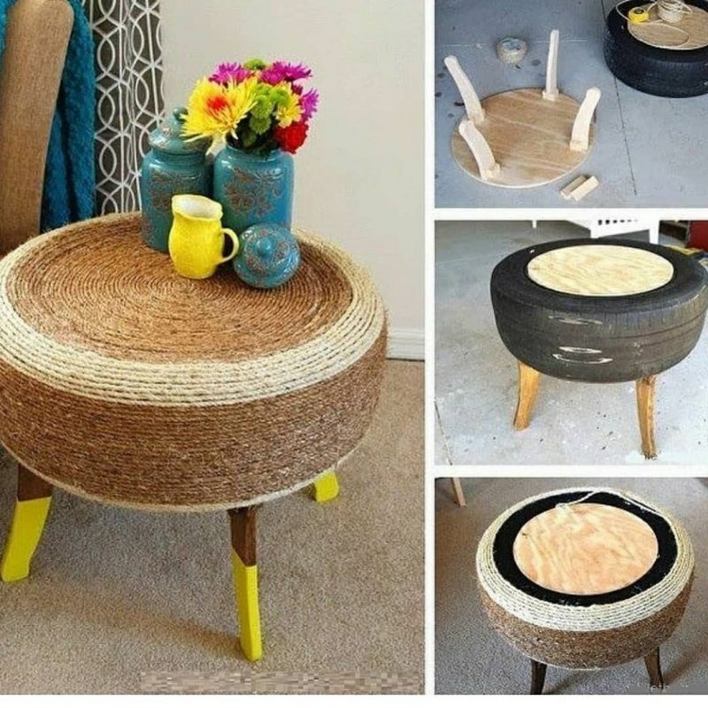 Декор стола из подручных материалов