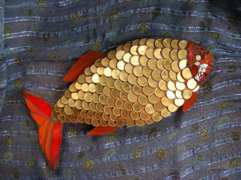 Поделка рыбка из картона