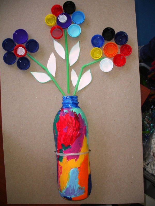 Цветы из пластиковых ложек для сада