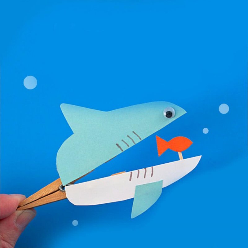 Круглая акула поделка из бумаги