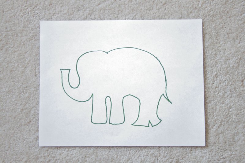 Объемный слон из картона