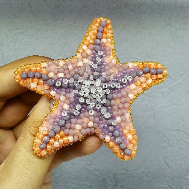 Морская звезда вышивка бисером
