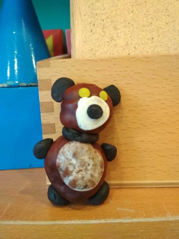 Медвежонок из пластилина для детей
