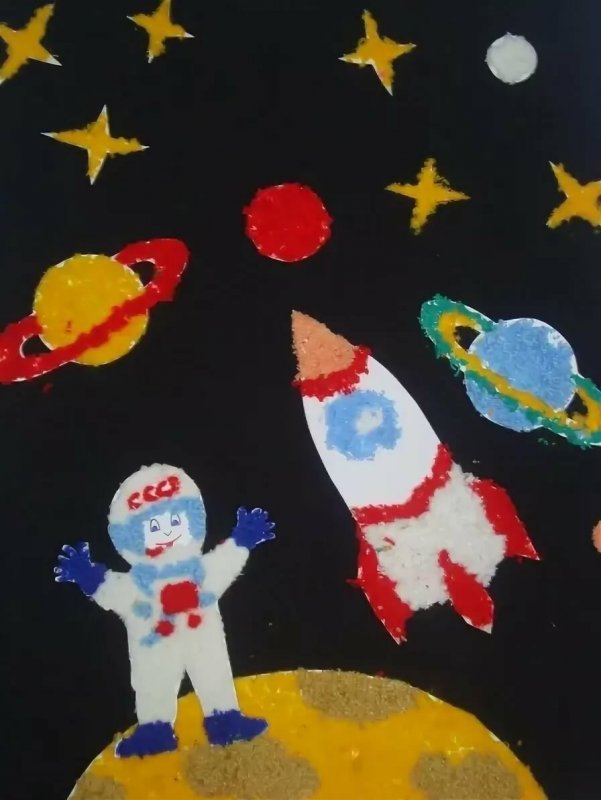 Детские аппликации на тему космос