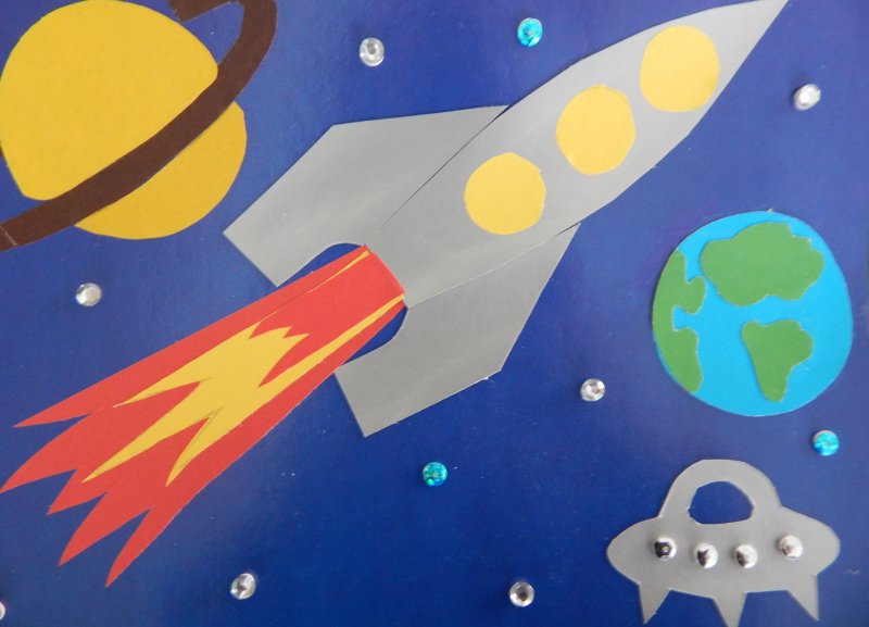Аппликация на тему космос в детском саду