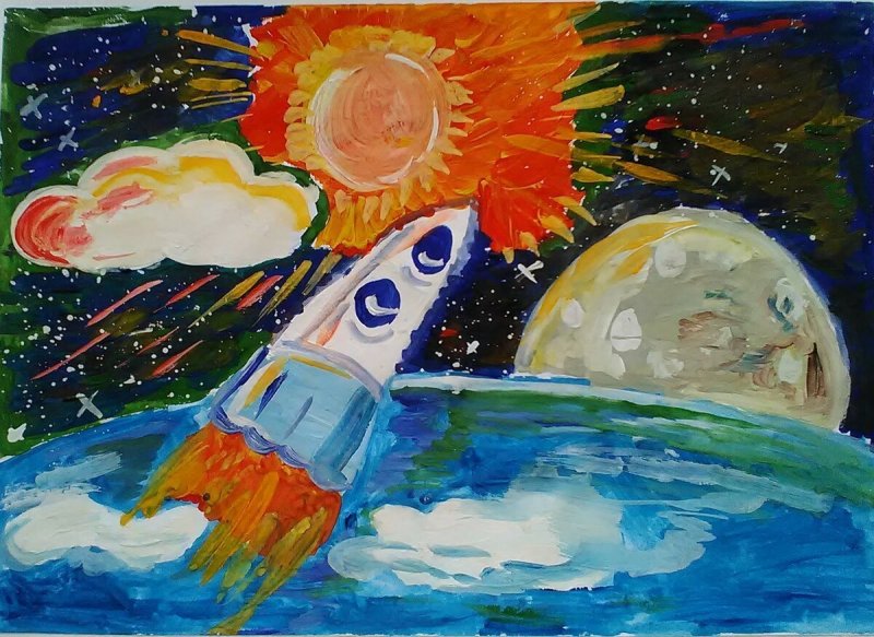 Детские рисунки и поделки на тему космос глазами детей