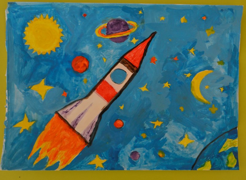 Выставка рисунков на тему космос