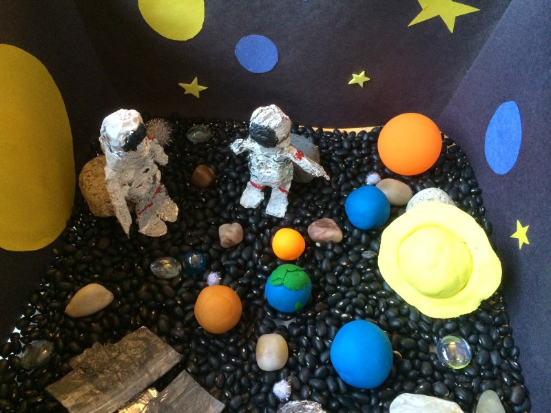 Выставка работ ко Дню космонавтики в детском саду