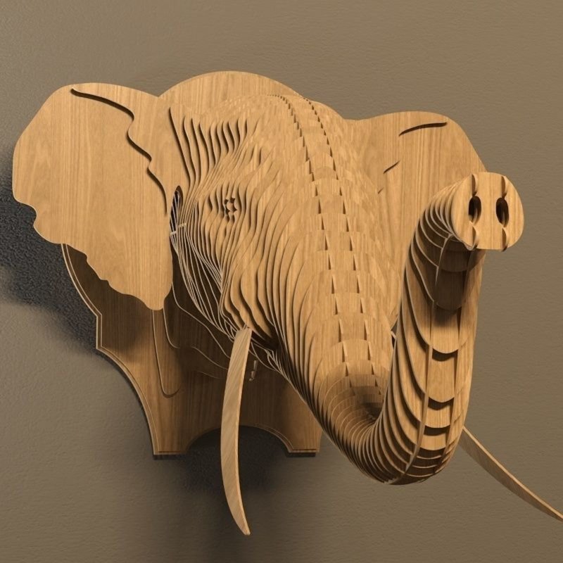 Слон 3d модель для ЧПУ