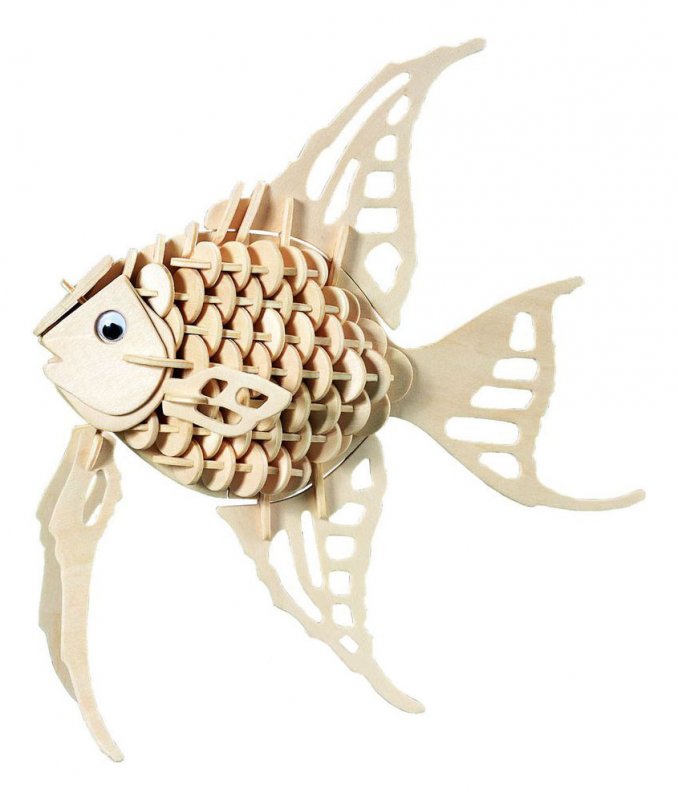 Сборная деревянная модель "Ангельская рыбка малая" (h010a)