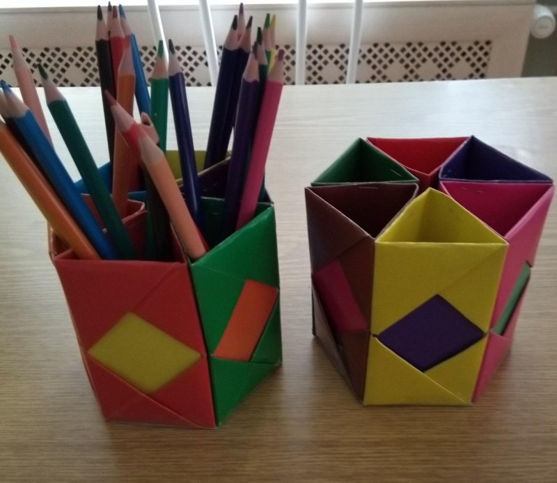 Оригами подставка для карандашей