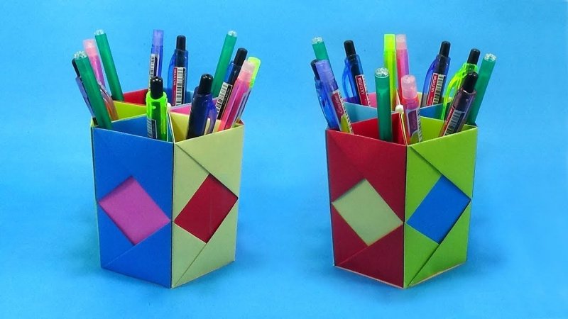 Оригами подставка для карандашей