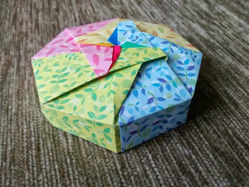 Оригами котик коробочка из бумаги