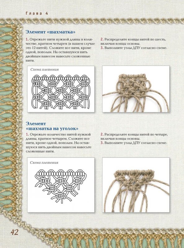 Схема плетения ремня из шнура