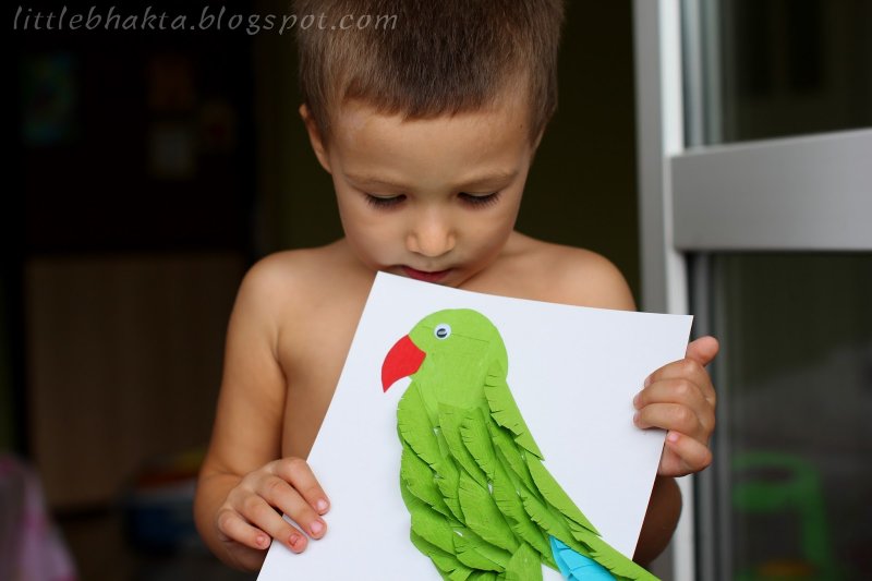 Попугай рисунок для детей