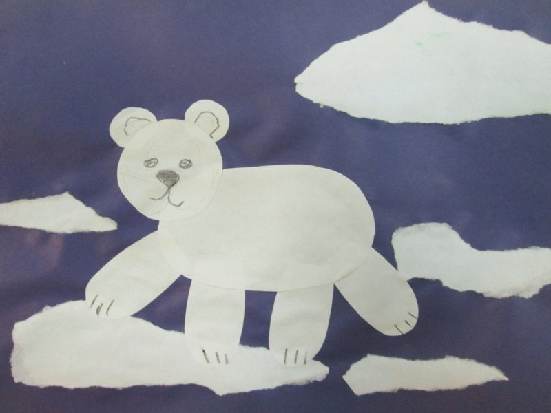 Аппликация белый медведь в подготовительной группе