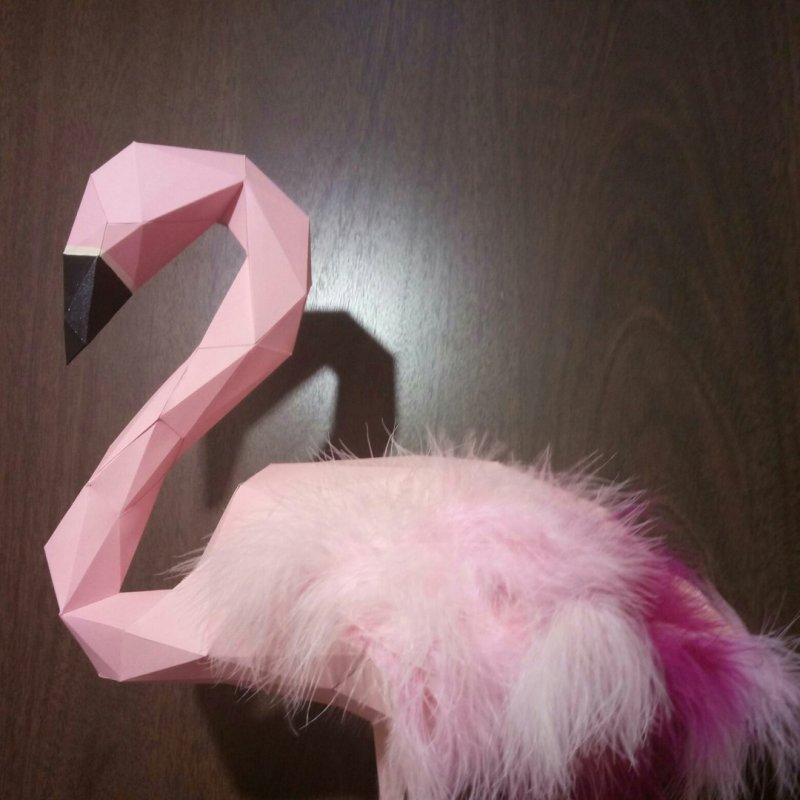 3д Фламинго из бумаги