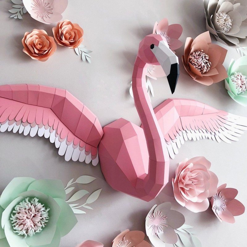 Паперкрафт Фламинго