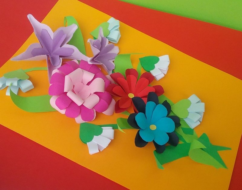 Цветы из бумаги для дошкольников своими руками