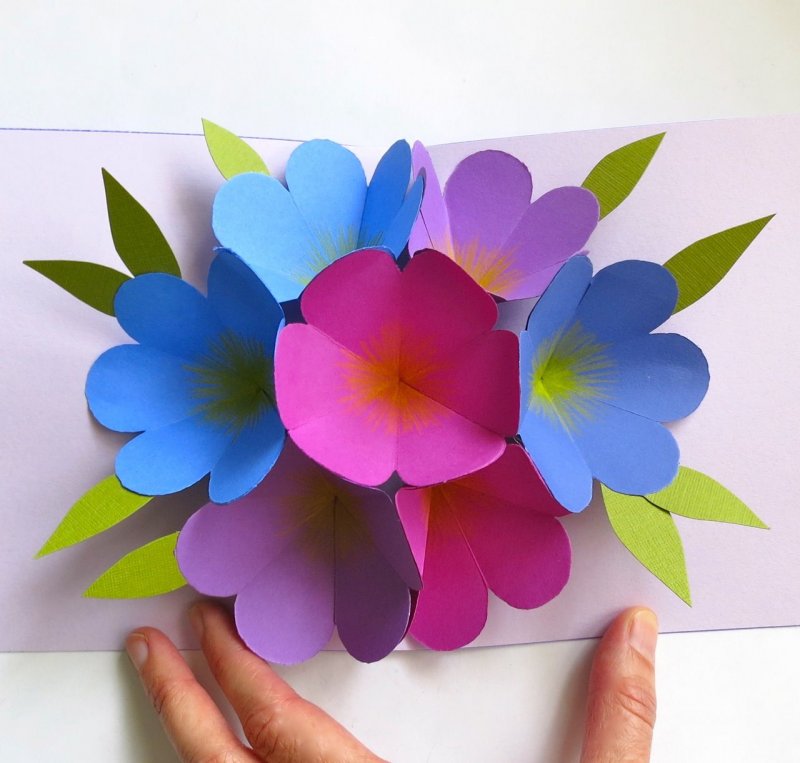 Аппликация цветы из цветной бумаги