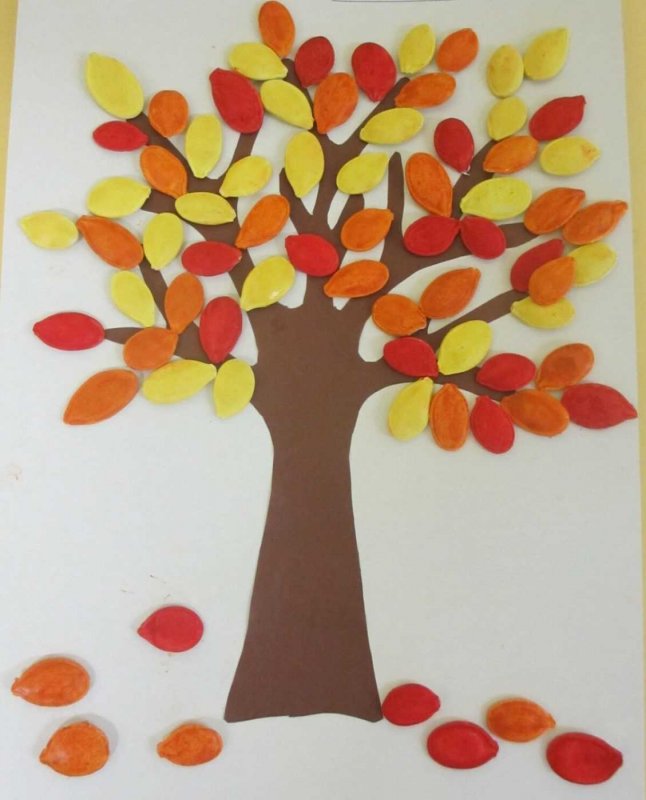 Осеннее дерево из гофрированной бумаги