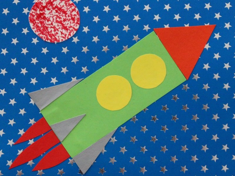 Ракета из геометрических фигур для детей