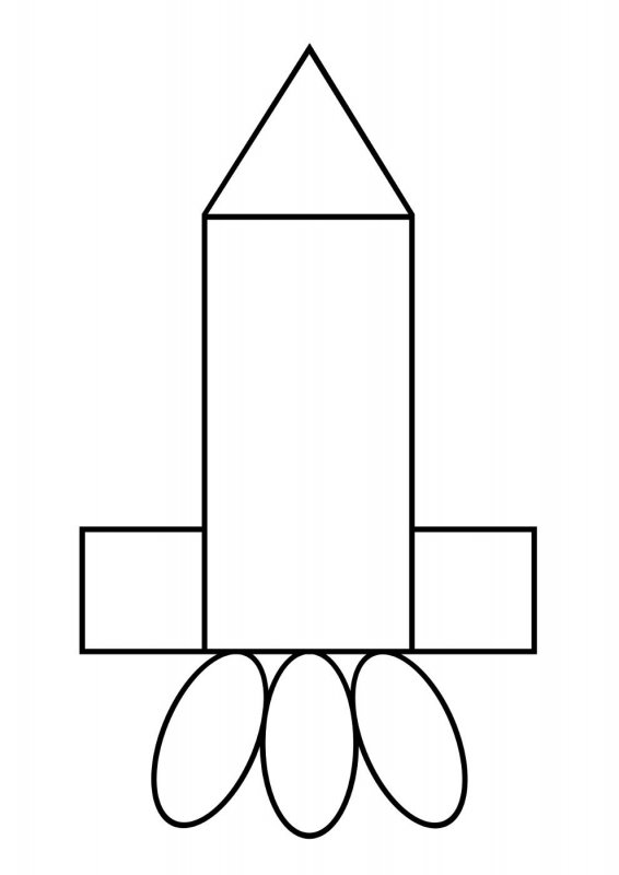 Рисование ракеты из геометрических фигур