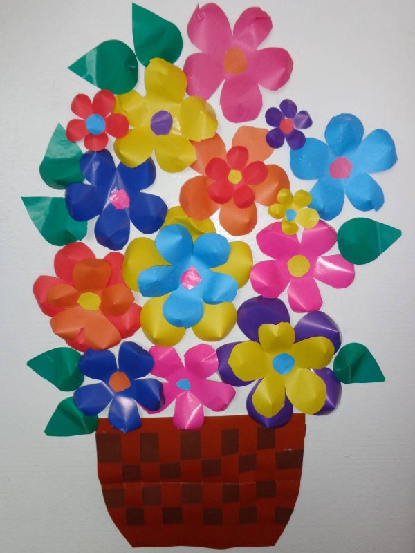 Аппликация ваза с цветами старшая группа
