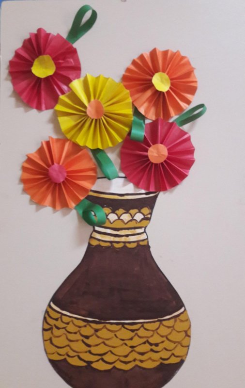 Аппликация ваза с цветами