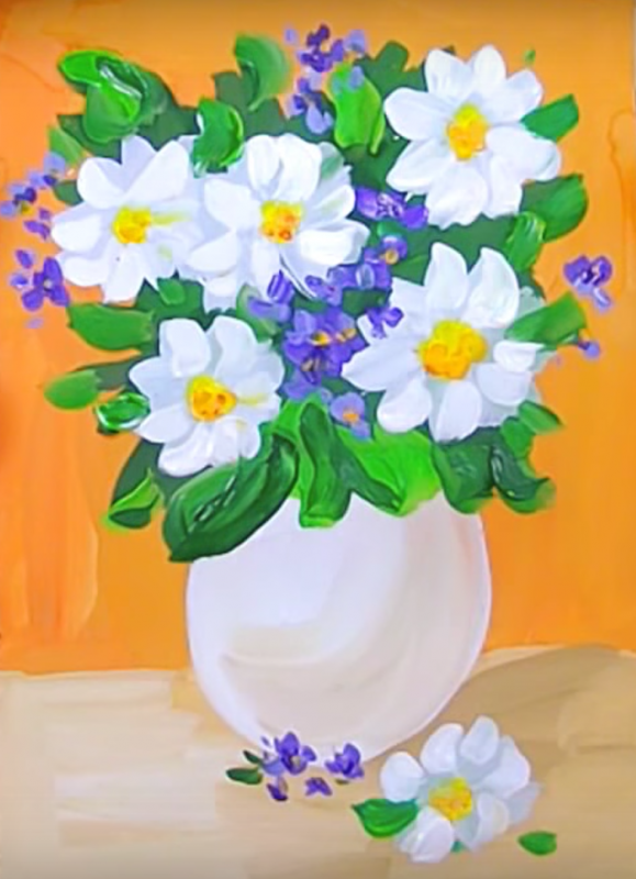 Объемная ваза с цветами