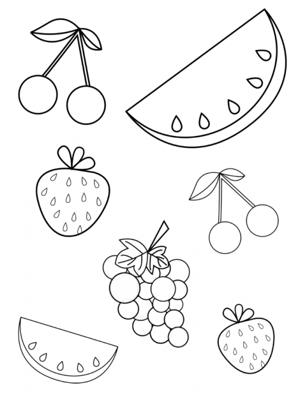 Трафареты овощей и фруктов для вырезания