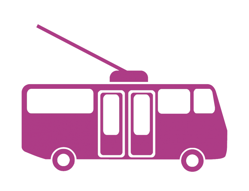 Поэтапное рисование троллейбуса