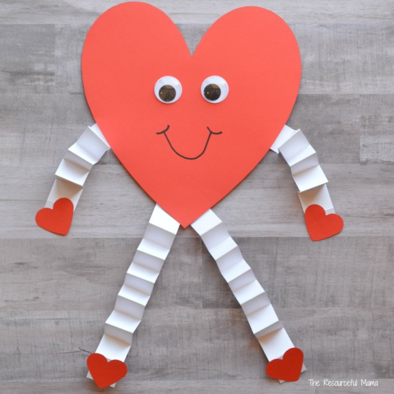 Аппликация из сердечек из бумаги для детей