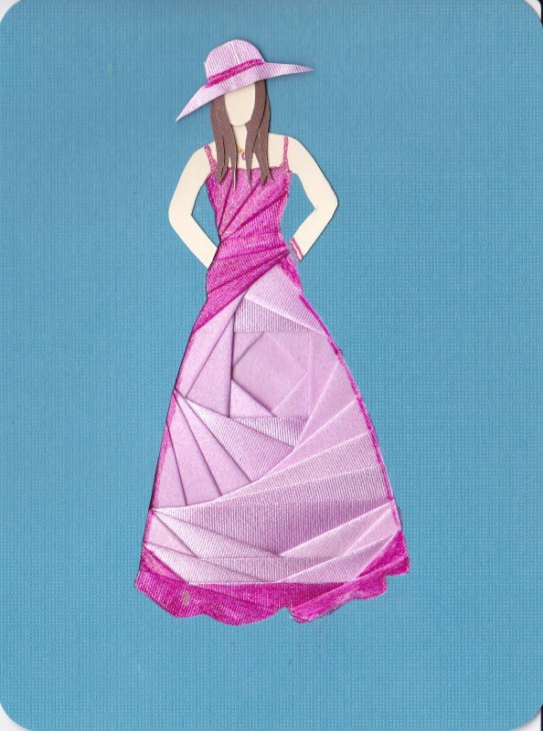 Объемная открытка платье