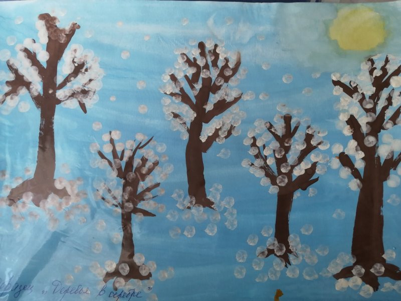 Творчество для дошкольников зимнее дерево