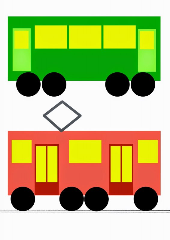 Автобус из геометрических фигур