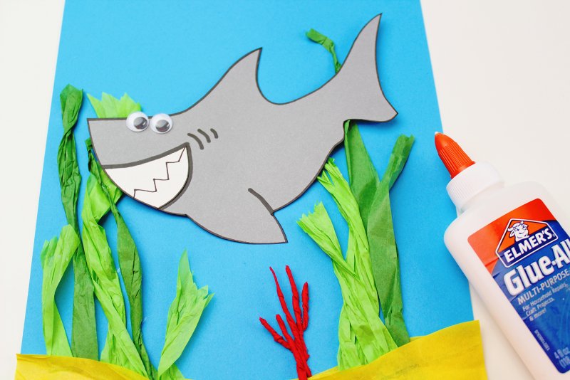 Аппликация акула для детей