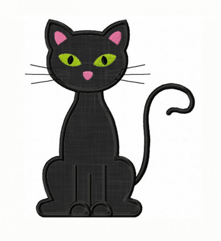 Аппликация черная кошка