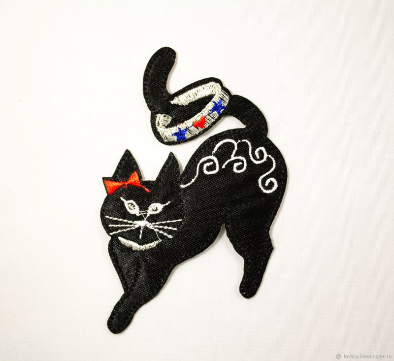 Термонаклейка черный кот