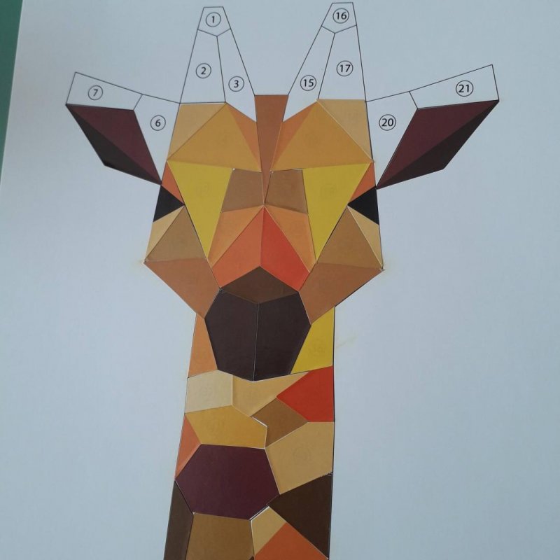 Жираф из геометрических фигур аппликация