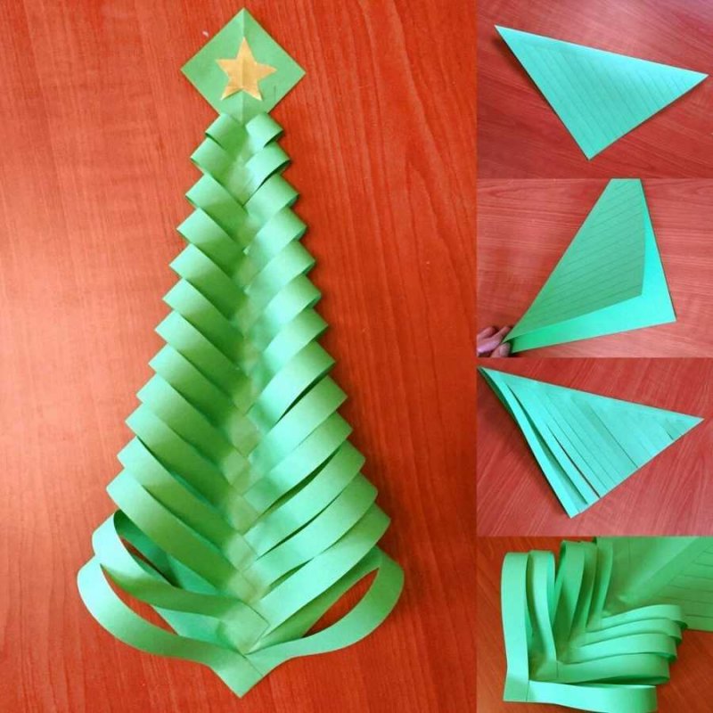 Елка оригами аппликация