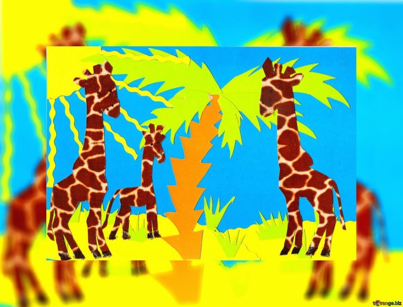 Аппликация Жираф в старшей группе