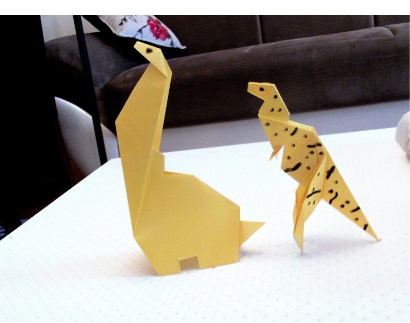 Динозавр из бумаги своими руками для детей