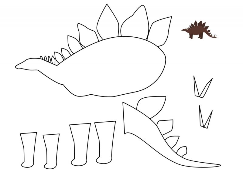 Аппликация динозавр из бумаги для детей