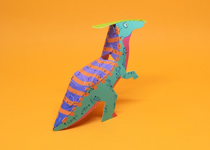 Динозаврик из тарелки бумажной