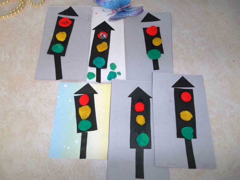 Аппликация светофор в старшей группе детского