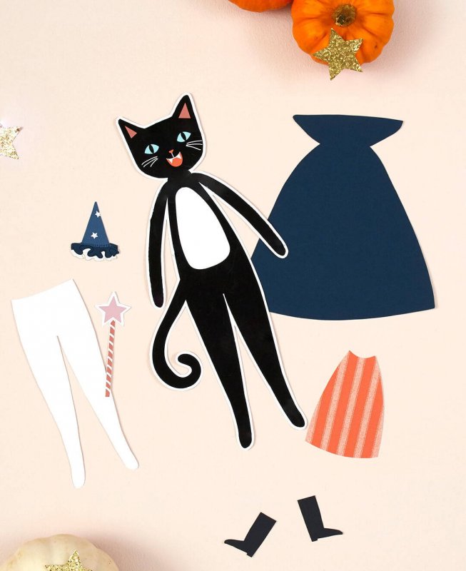 Идеи одежды для бумажной кошки