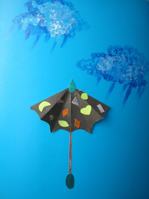 Аппликация зонтик из фетра