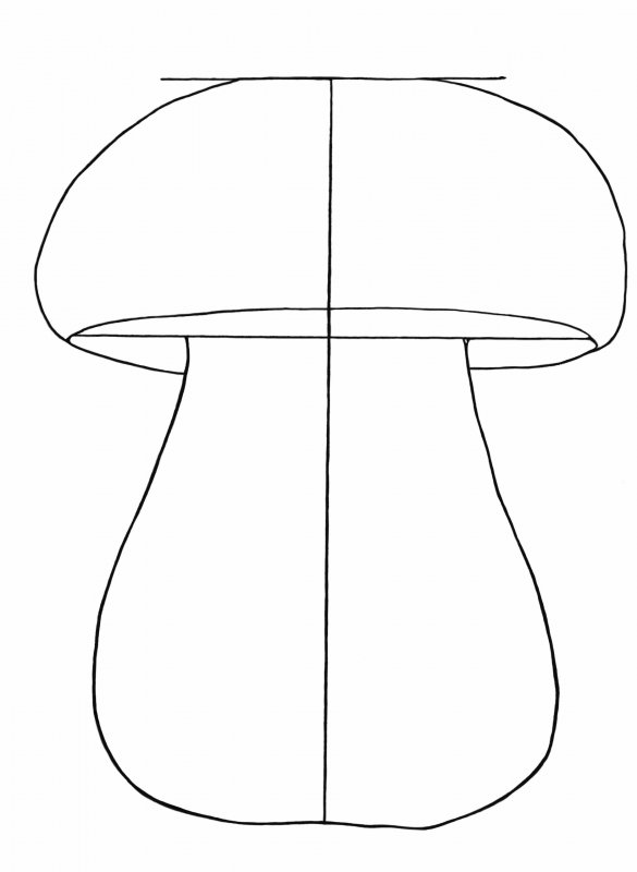 Контур шляпки и ножки гриба отдельно